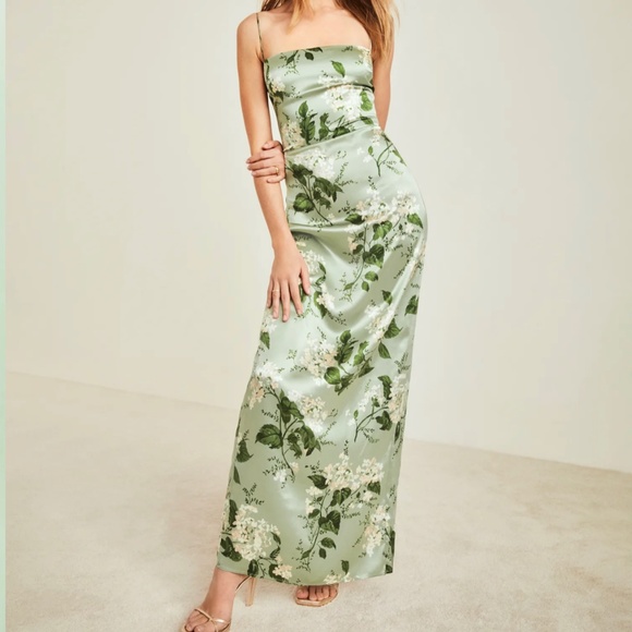 Reformation Dresses & Skirts - Reformation Frankie Silk Dress - Tea Green